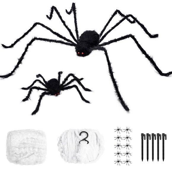 Huge Halloween Spider Web House Decor Set - Picture 3 of 5